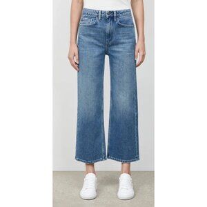 Lafayette 148 L148‎ Denim Wyckoff Wide-Leg Cropped Jeans Blue Size 29 $495